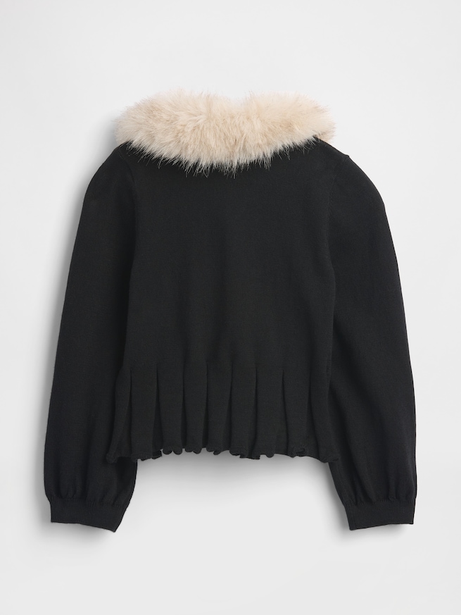 フェイクファー 襟付きカーディガン (幼児・ベビー)-2