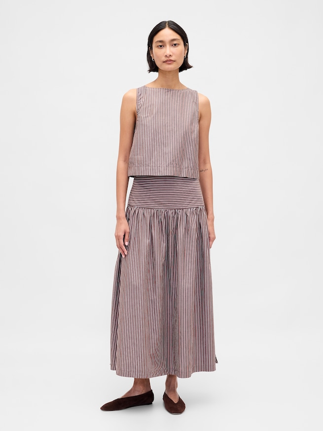 ポプリン ボートネック シェルタンクトップ-4