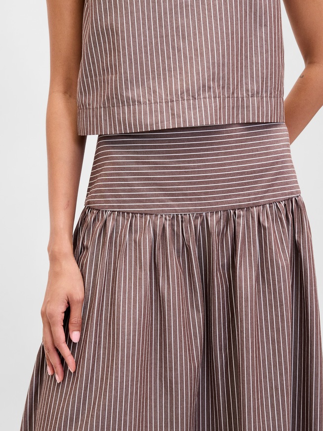 ポプリン ドロップウエスト マキシスカート-3