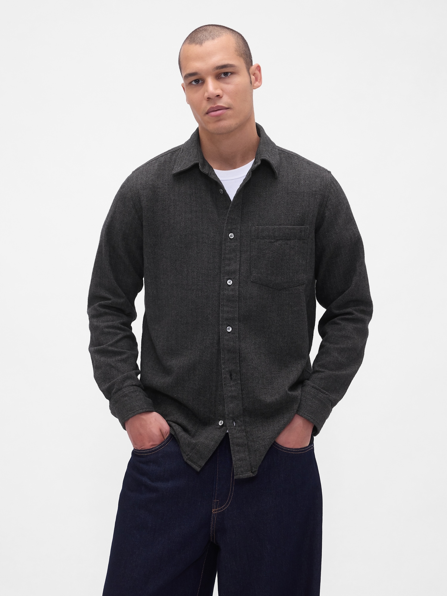 Organic Cotton Relaxed Flannel Shirt