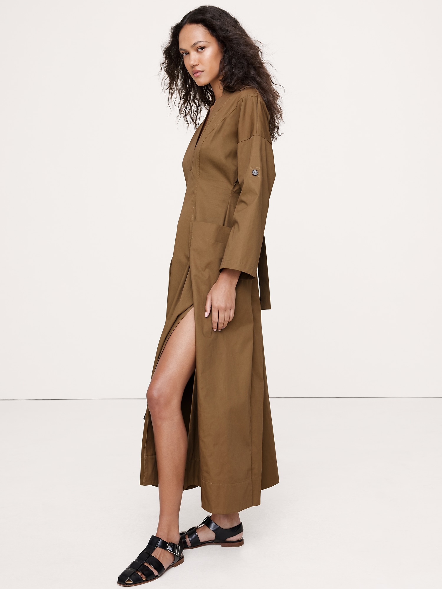 ROBE LONGUE EN SERGÉ DE COTON