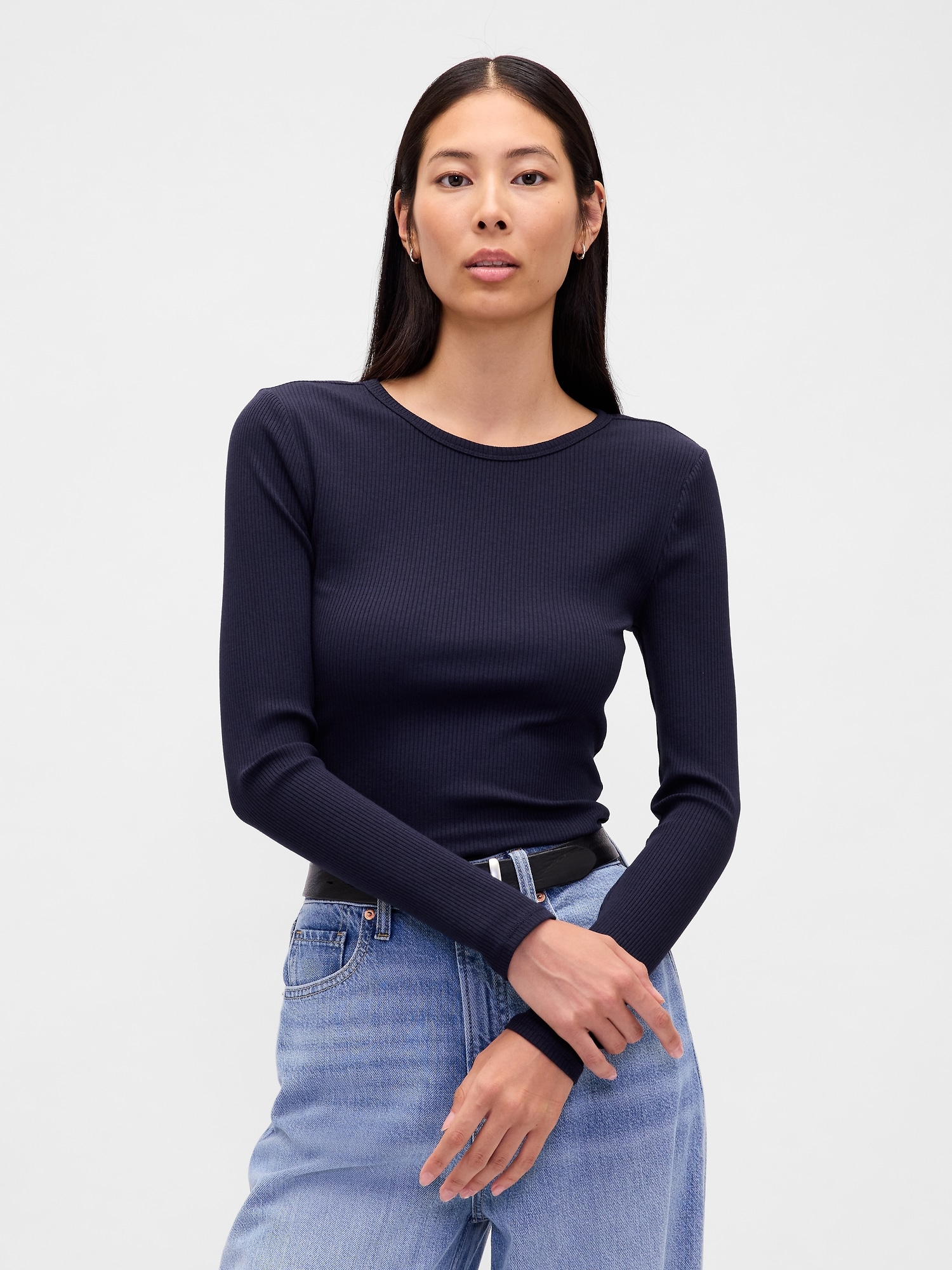 モダンリブ クロップドTシャツ-0