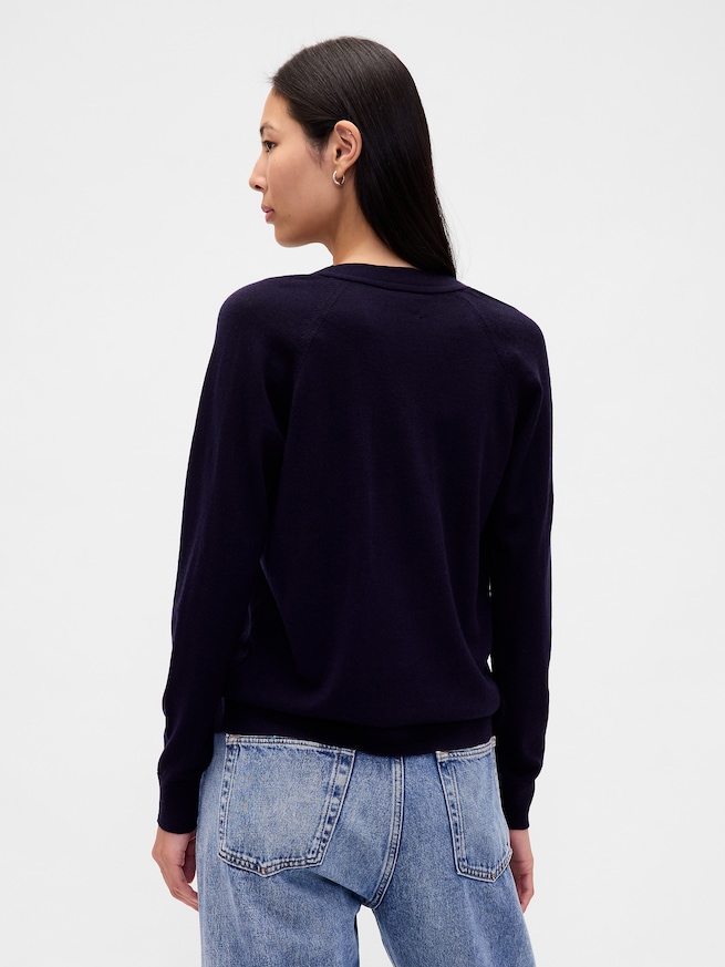 メリノウール100% ボーイフレンドカーディガン-2