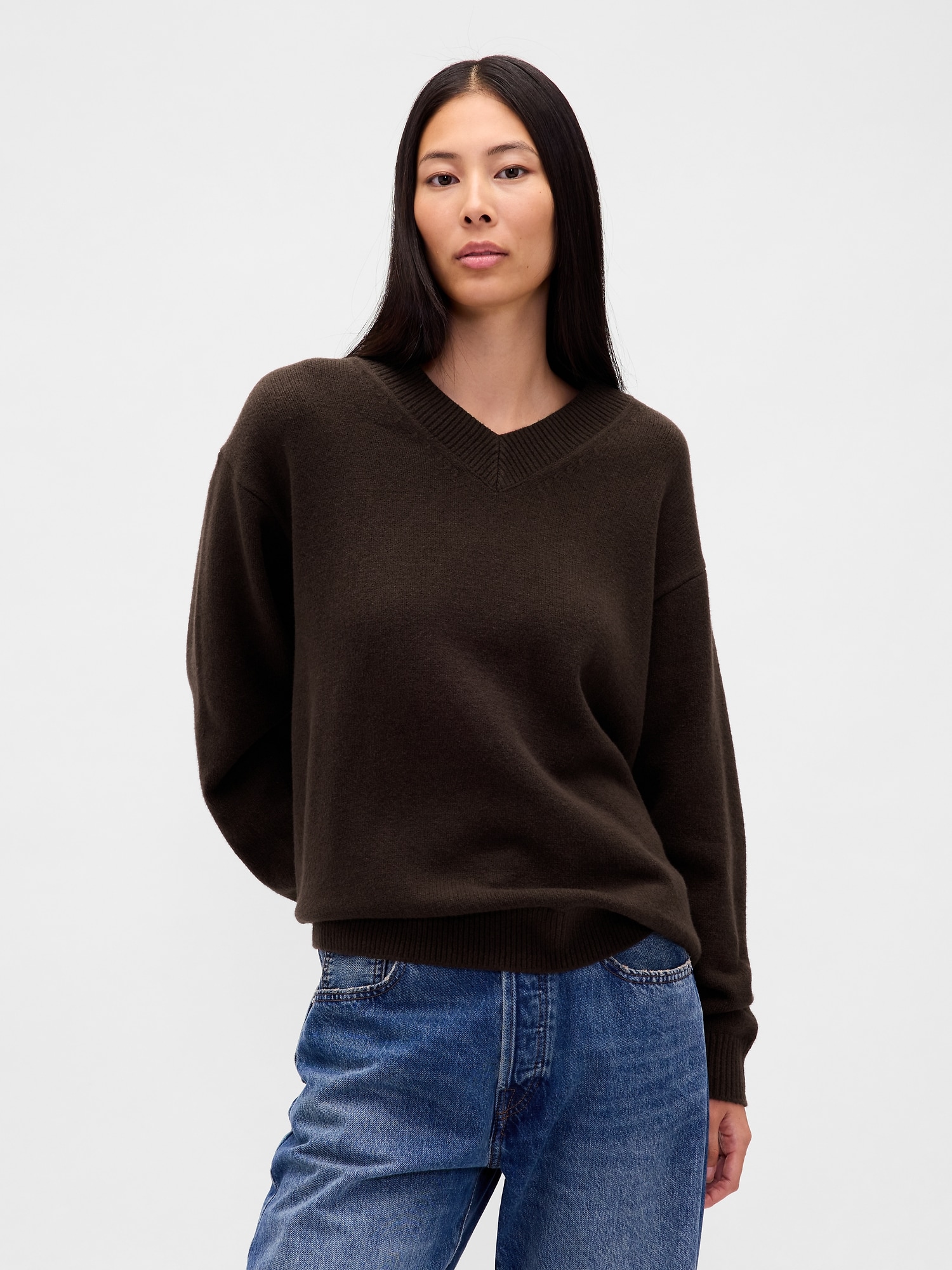 CashSoft Oversized V-Neck Sweater