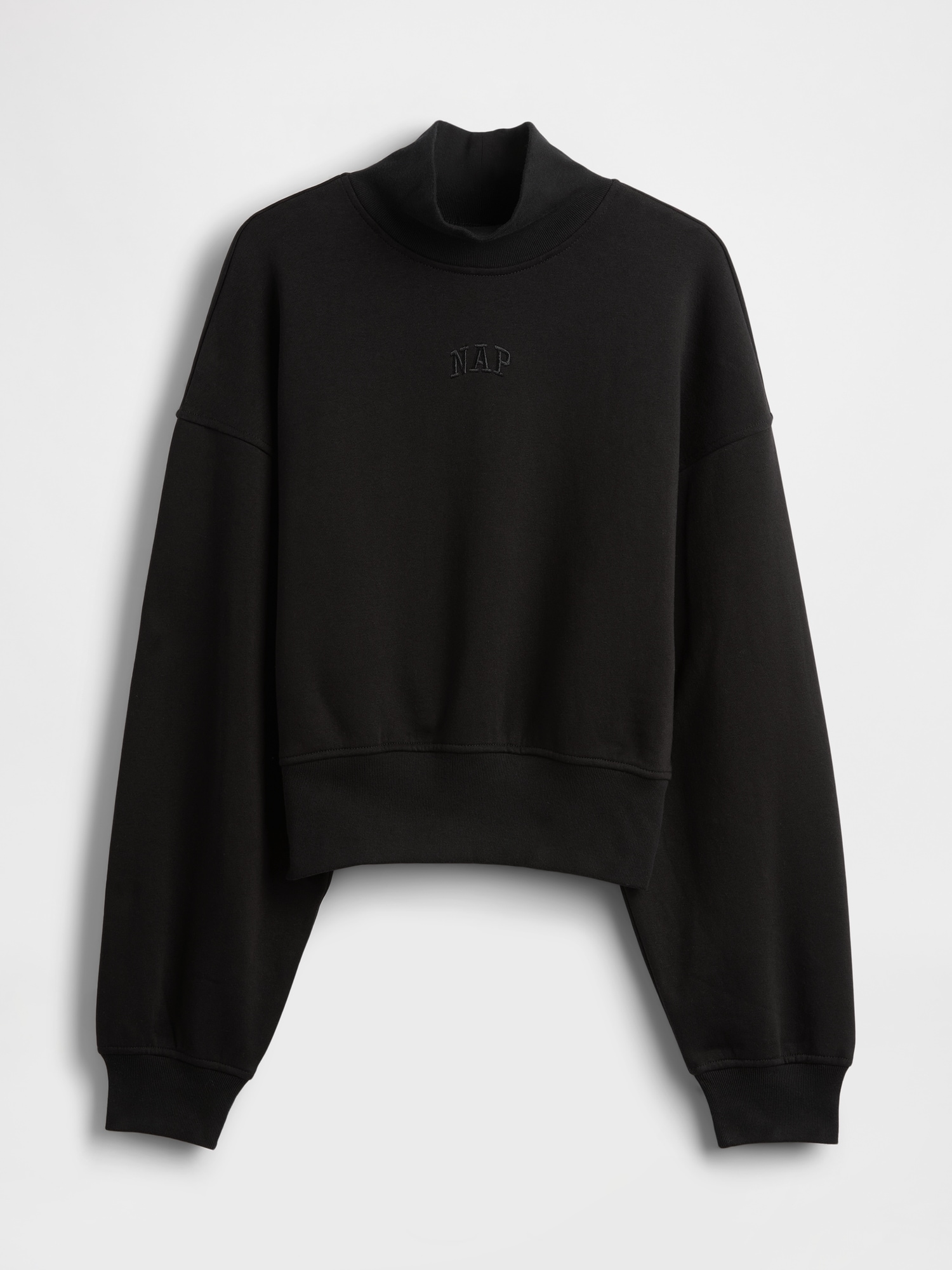 NAPロゴ モックネック クロップド スウェットシャツ-3