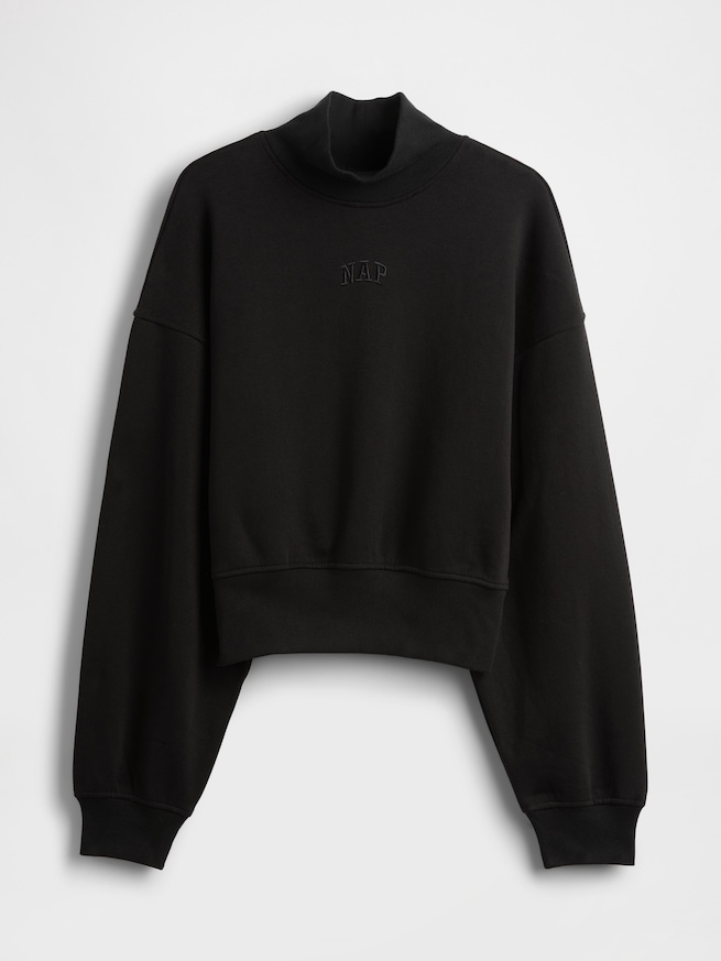 NAPロゴ モックネック クロップド スウェットシャツ-3