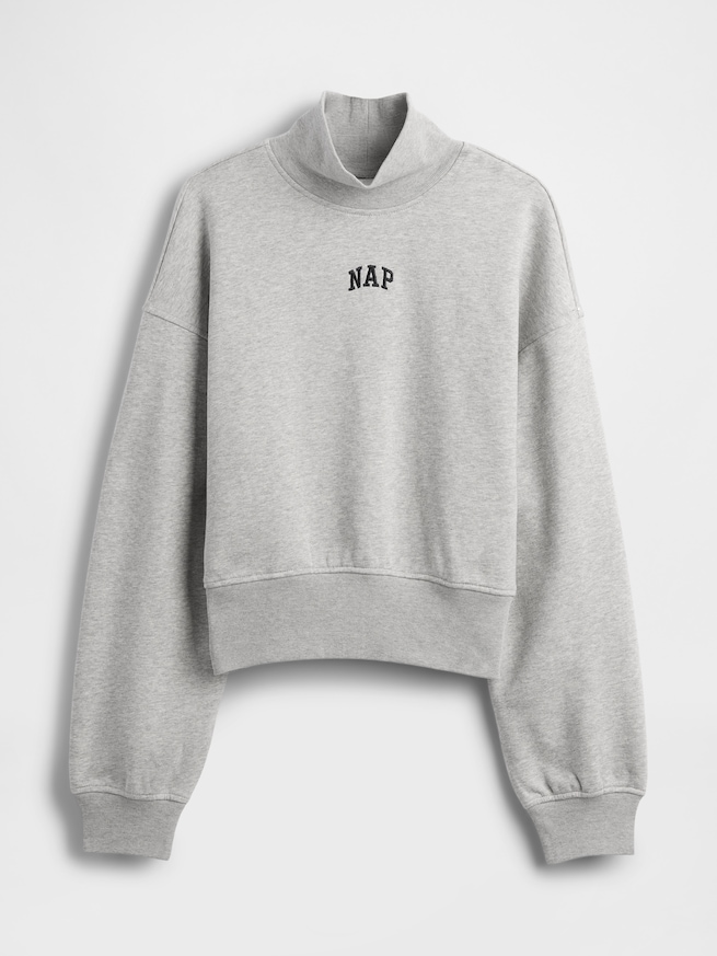NAPロゴ モックネック クロップド スウェットシャツ-4