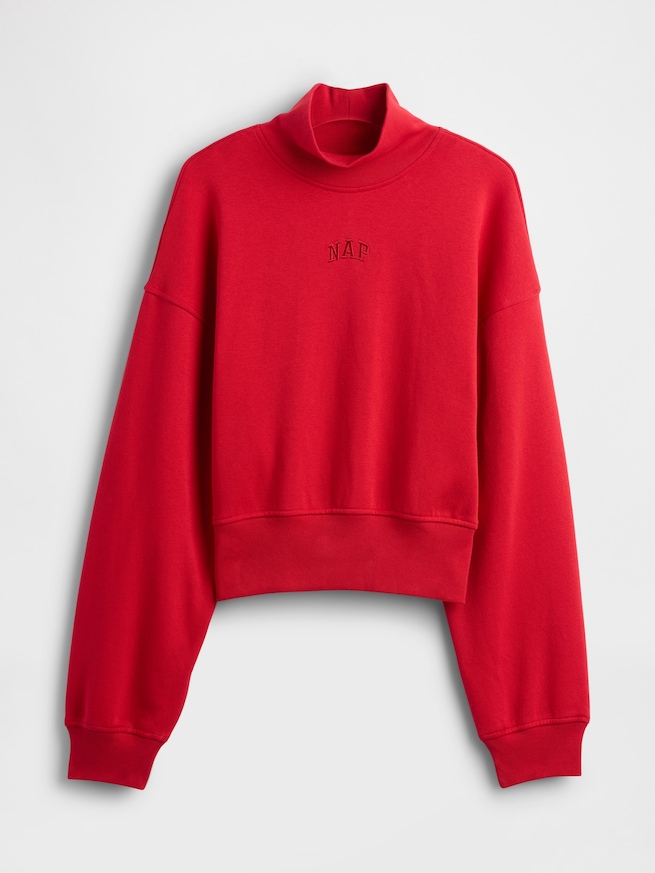NAPロゴ モックネック クロップド スウェットシャツ-3