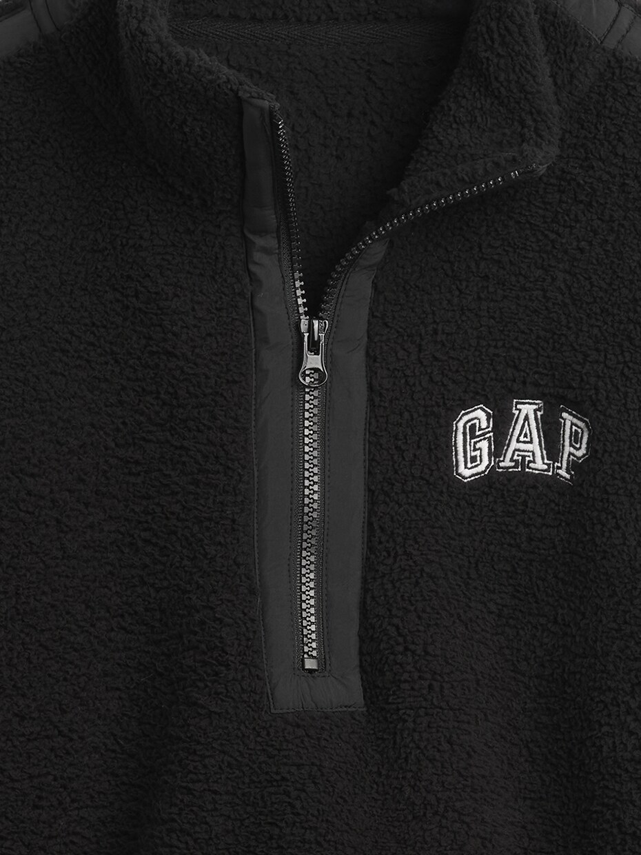 リサイクル オーバーサイズ クロップド ハーフジップ スウェットシャツ-3