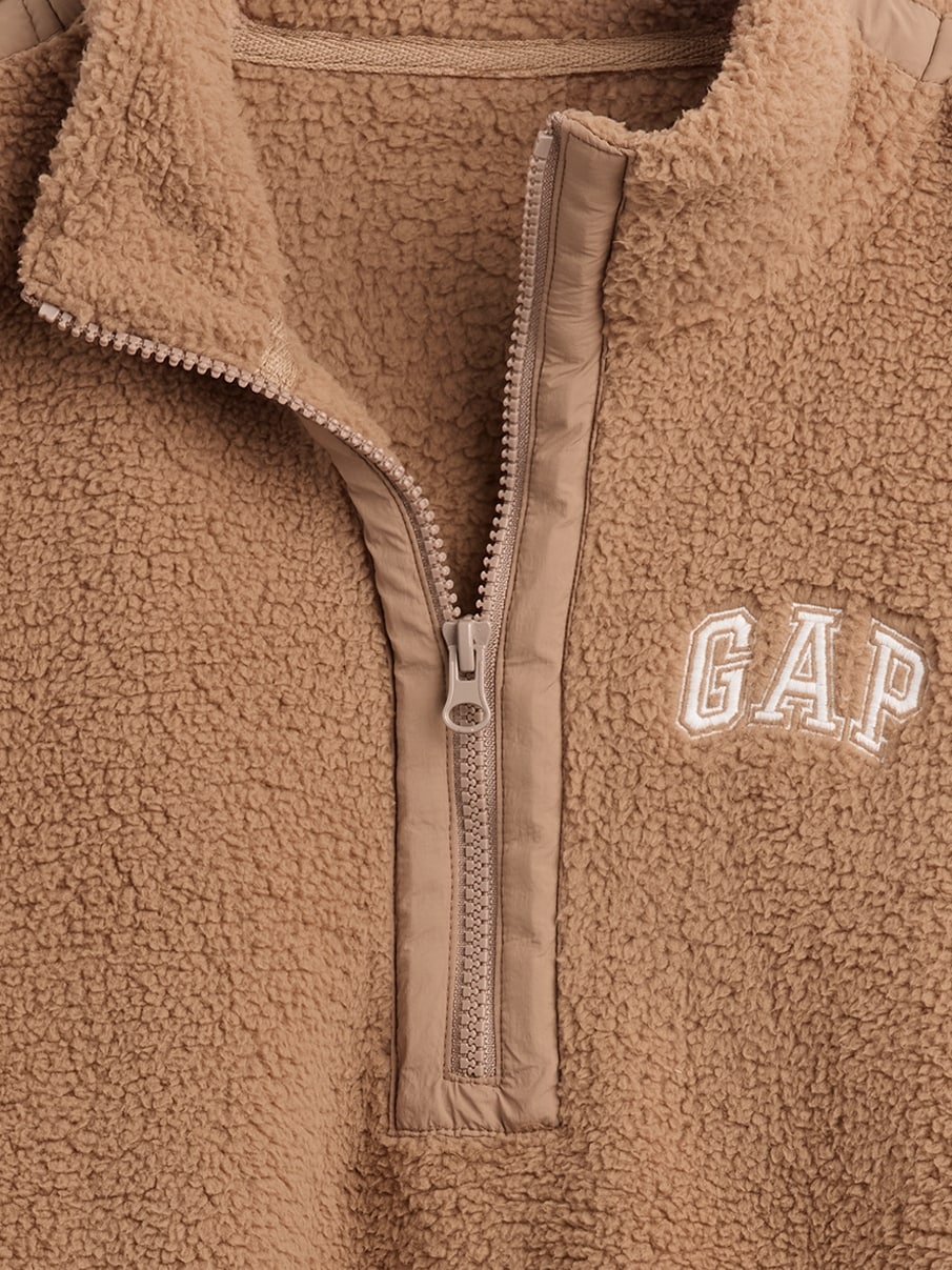 リサイクル オーバーサイズ クロップド ハーフジップ スウェットシャツ-3