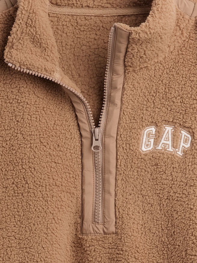 リサイクル オーバーサイズ クロップド ハーフジップ スウェットシャツ-3