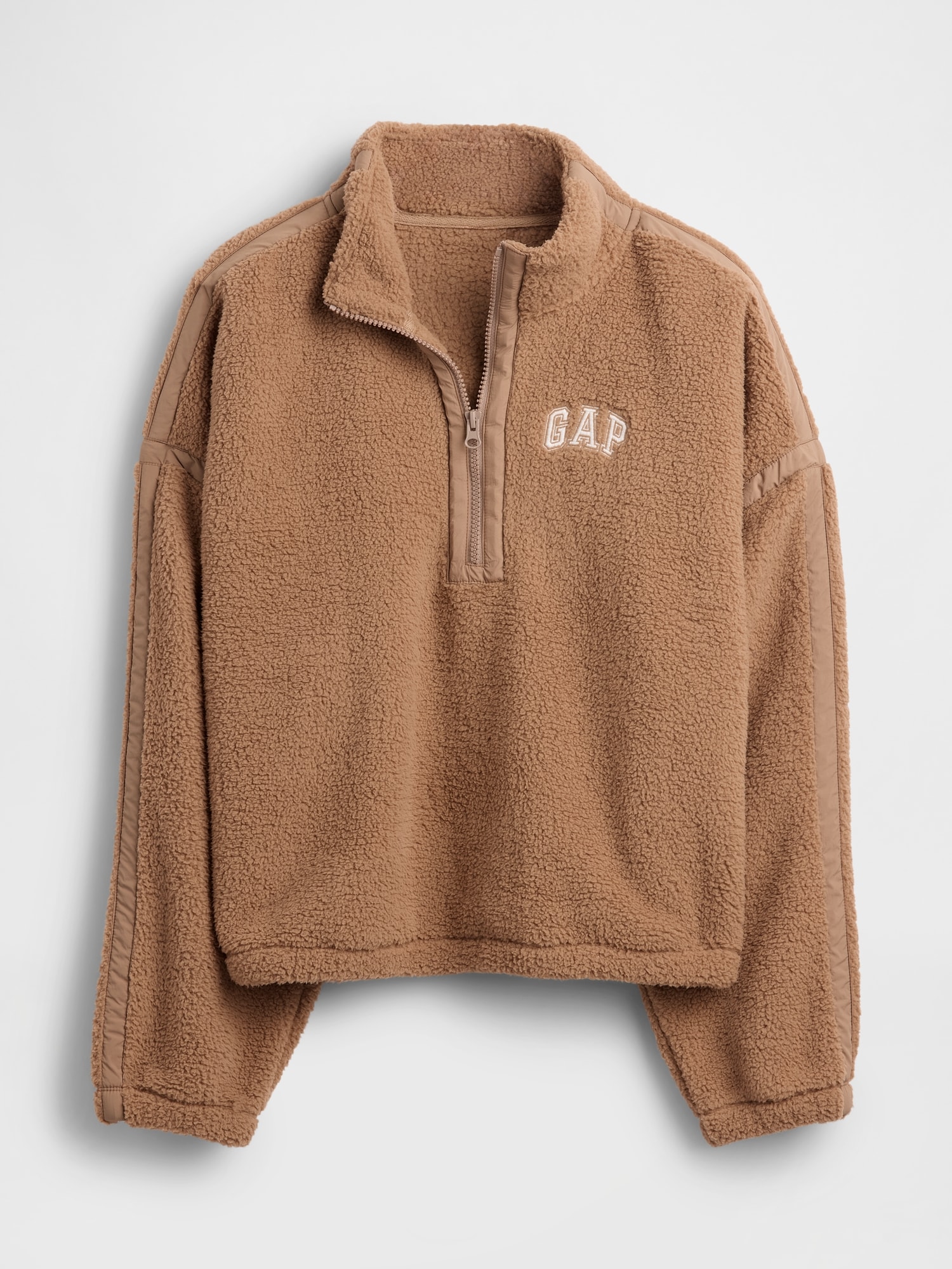 リサイクル オーバーサイズ クロップド ハーフジップ スウェットシャツ-4