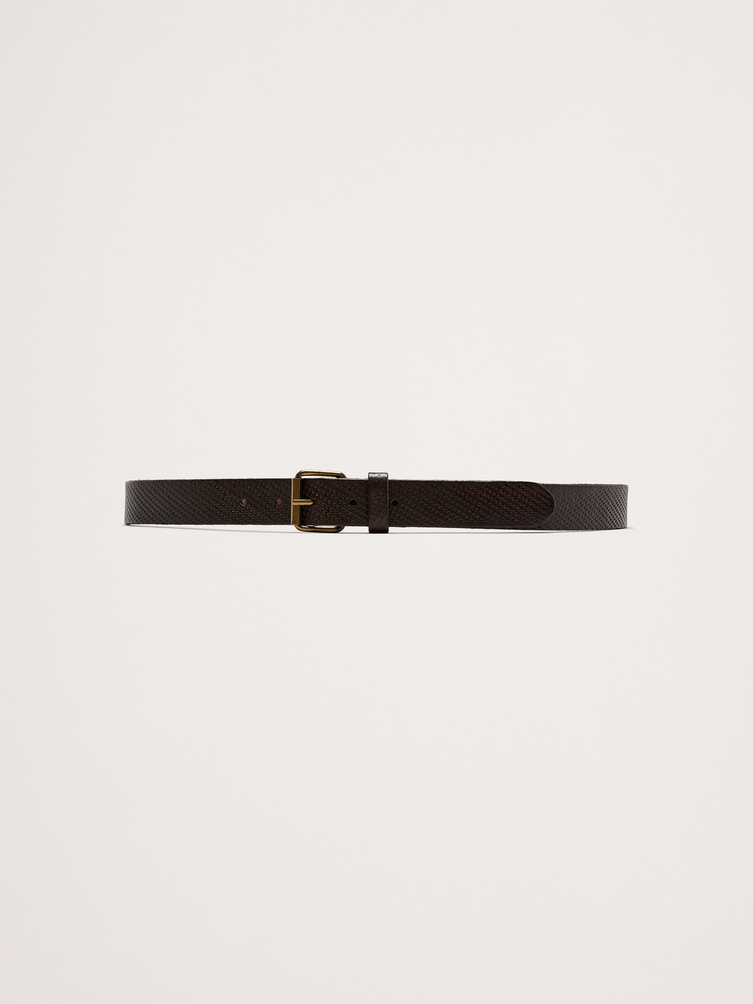 Embossed Leather Belt with Roller Buckle