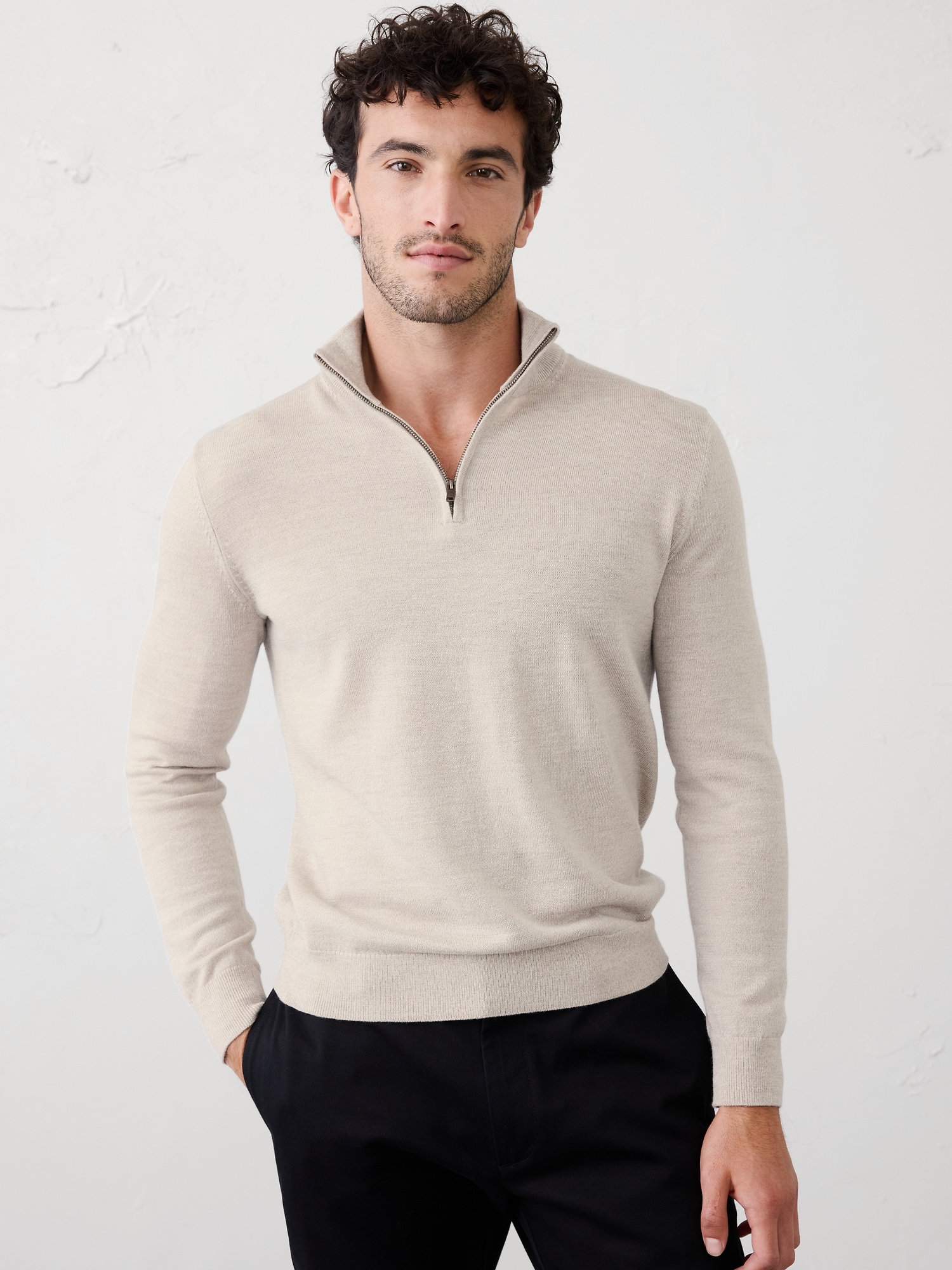 Merino Wool Quarter-Zip Sweater