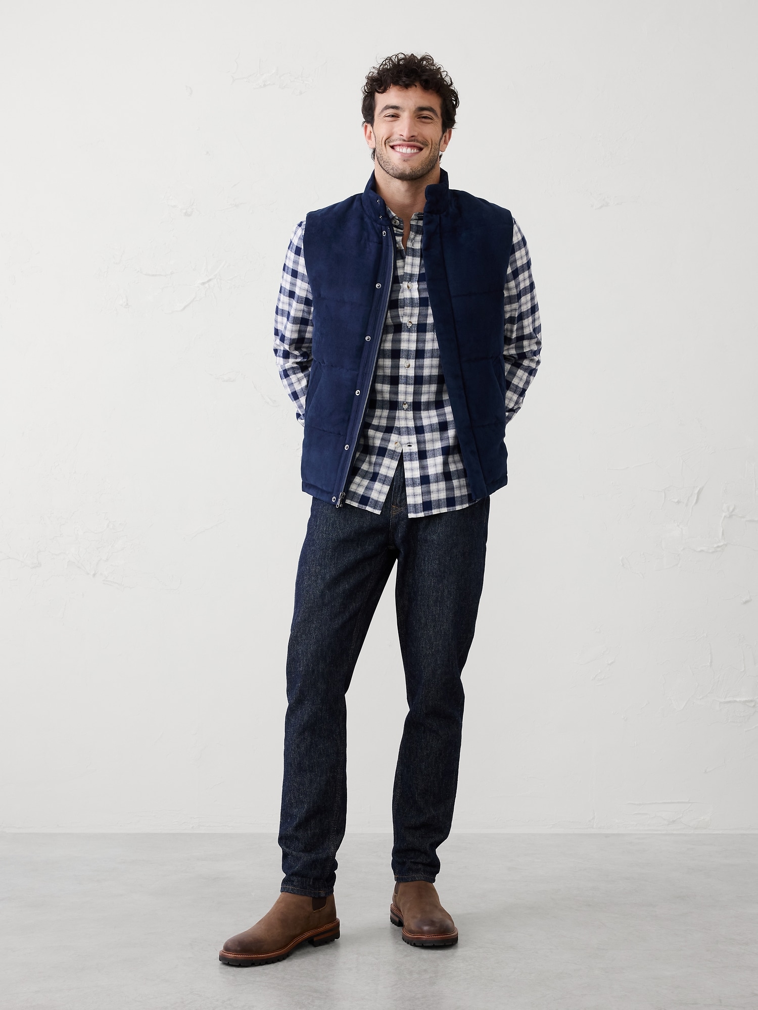 Slim-Fit Lightweight Flannel Shirt
