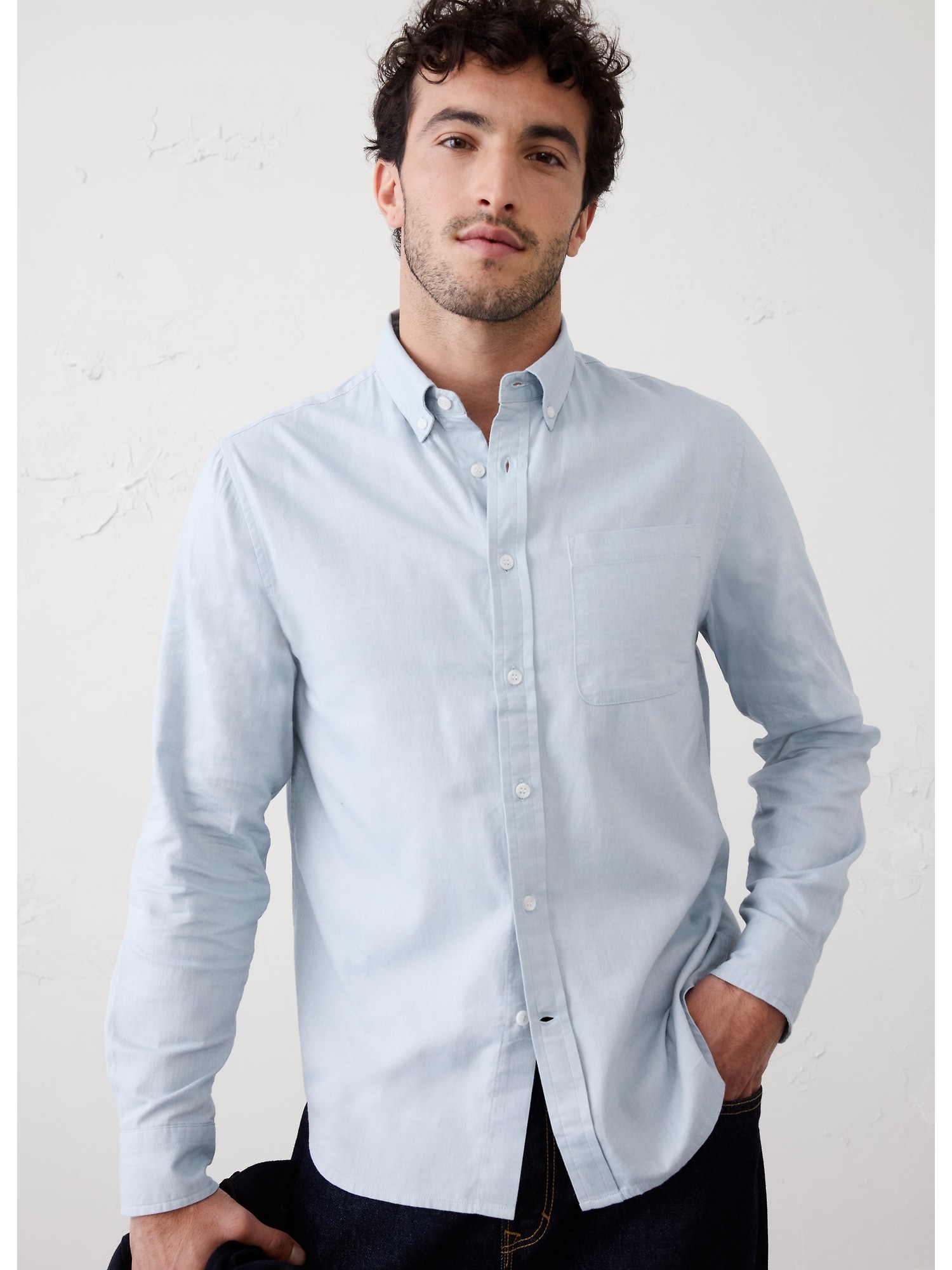Slim-Fit Lightweight Flannel Shirt