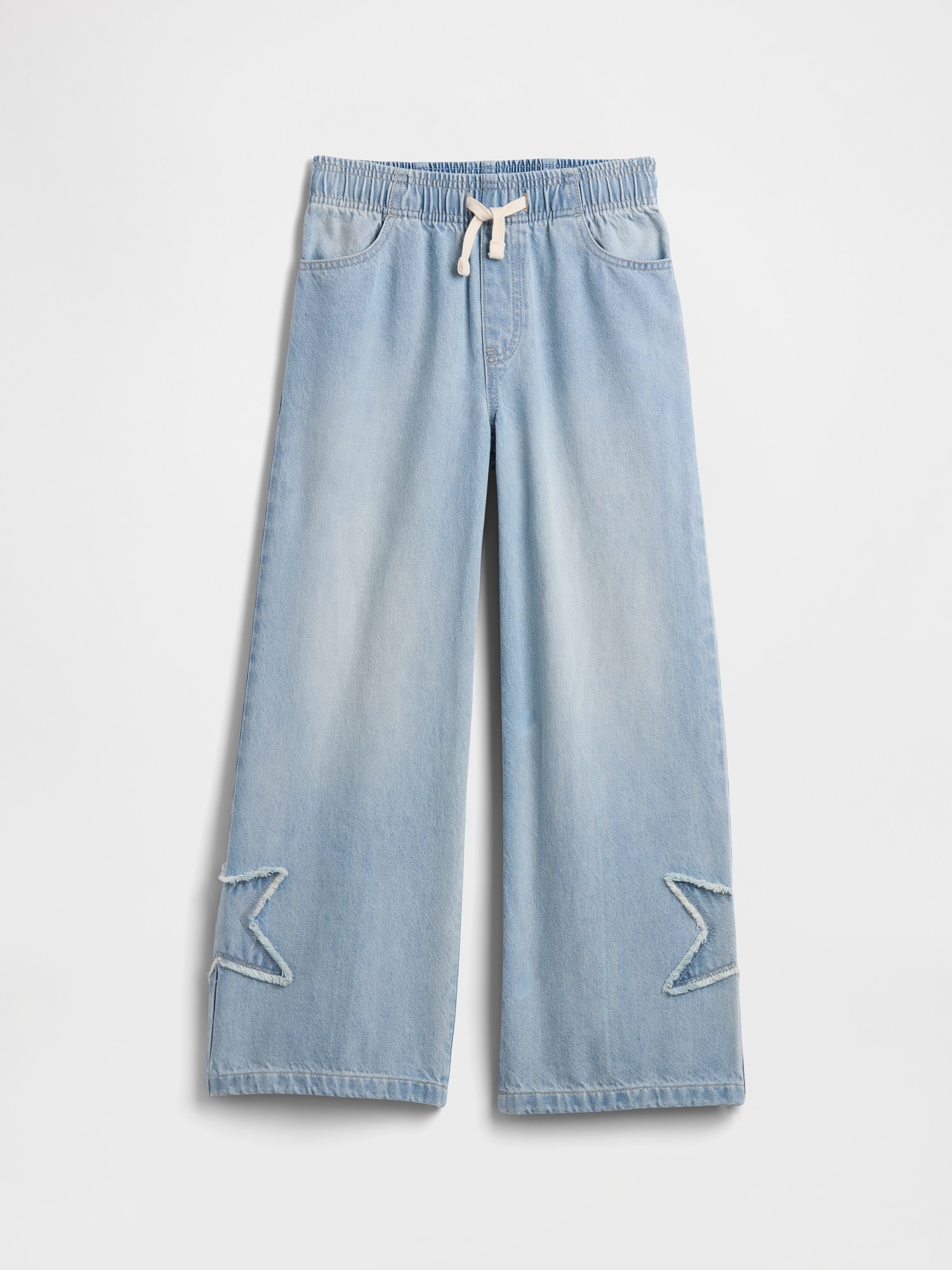 Kids High Rise Pull-On Wide-Leg Jeans