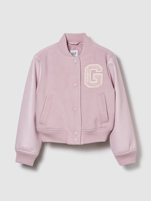 ウール混 バーシティスタイル ボンバージャケット (キッズ)