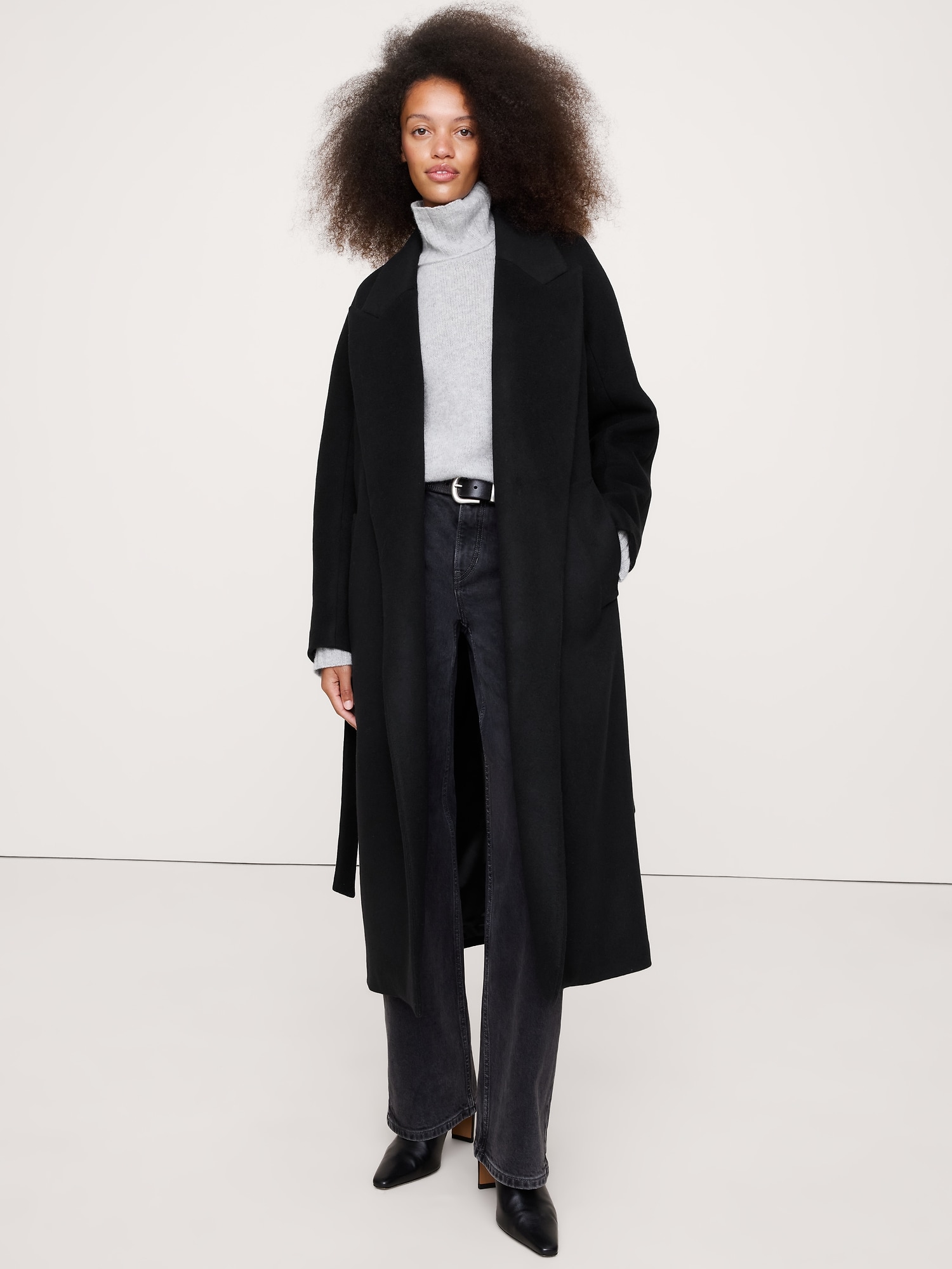 MANTEAU PORTEFEUILLE EN MÉLANGE DE LAINE ET CACHEMIRE ITALIEN