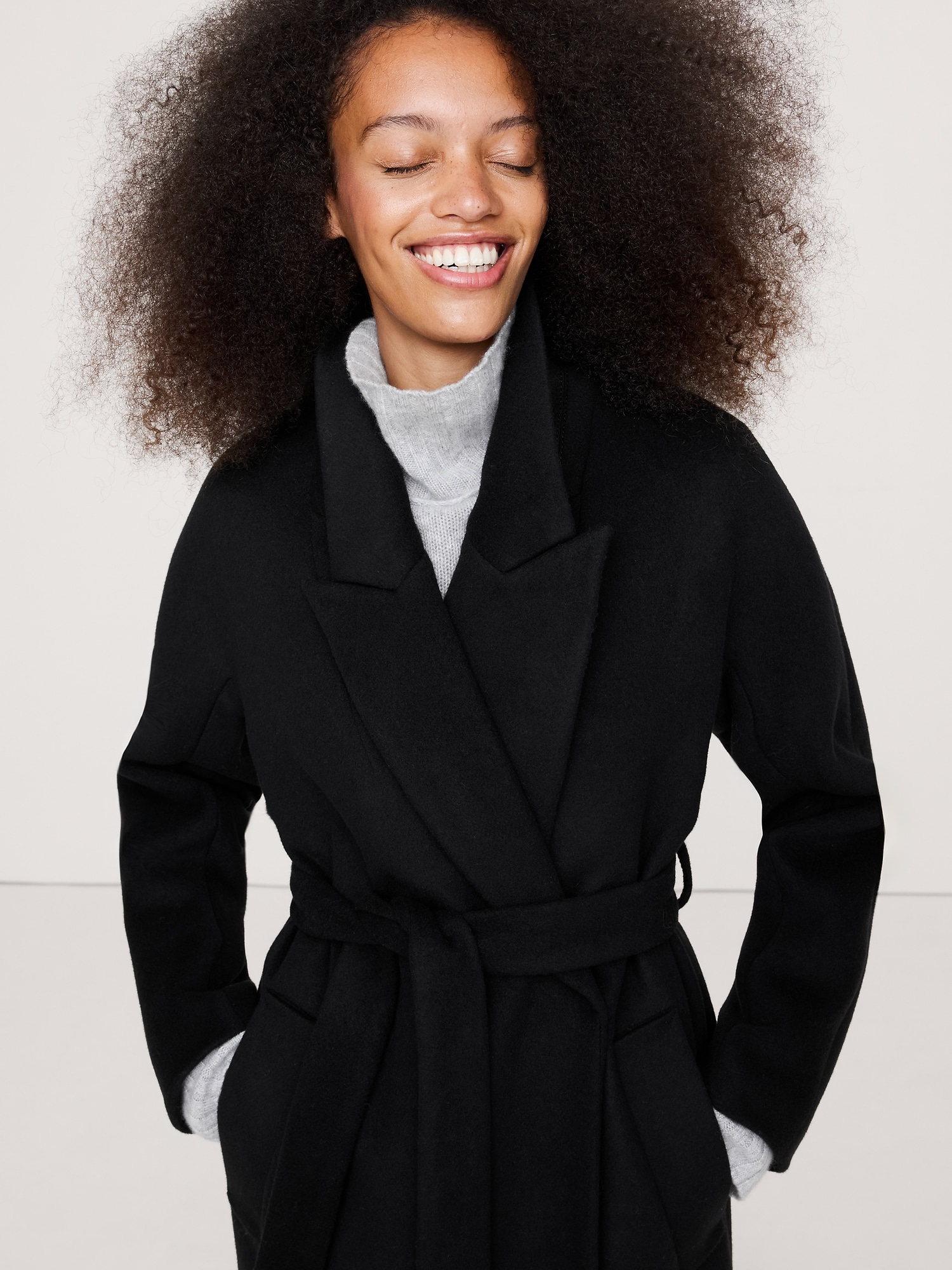 Italian Wool-Cashmere Wrap Coat