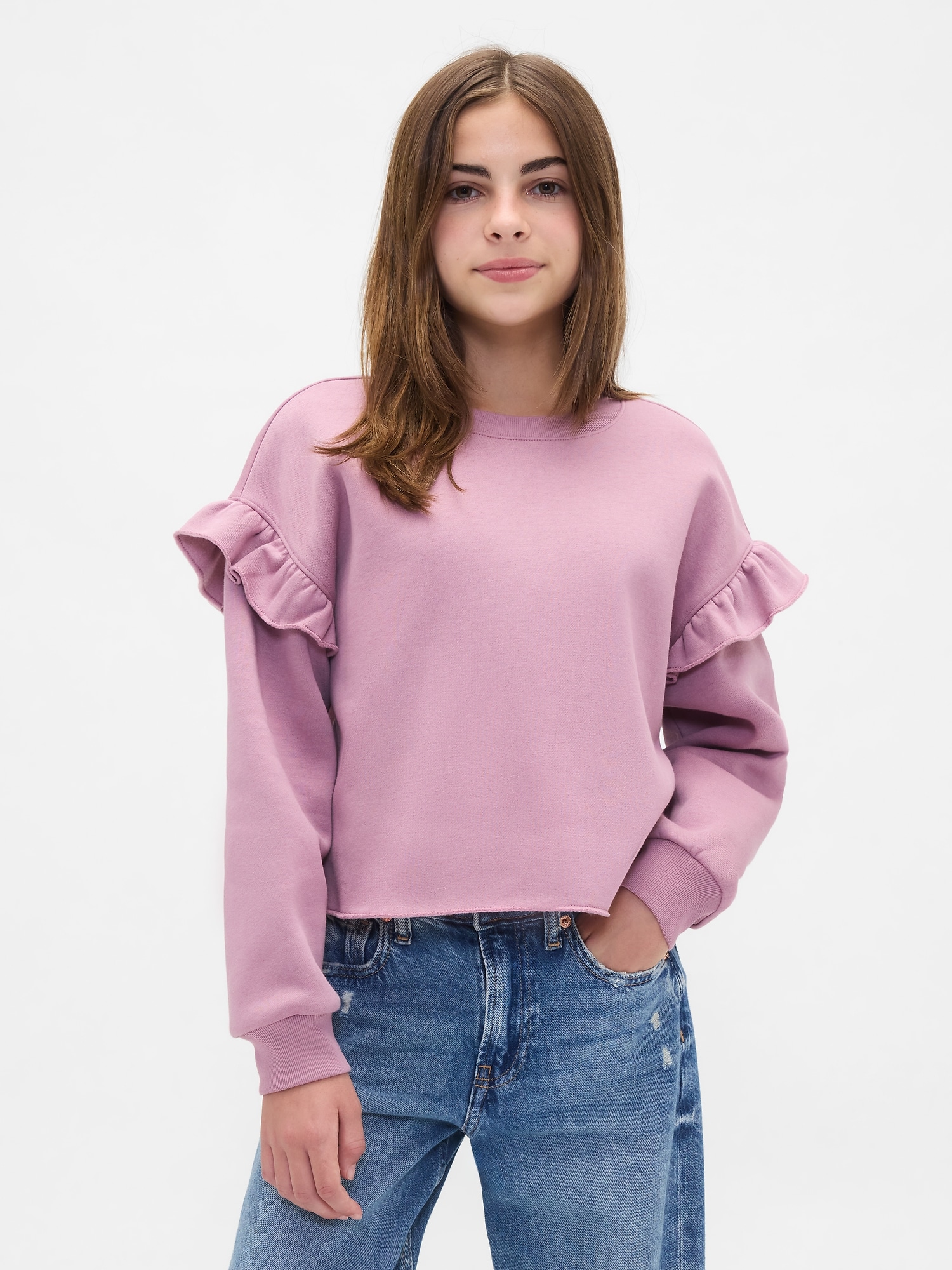 Kids VintageSoft Ruffle Sweatshirt