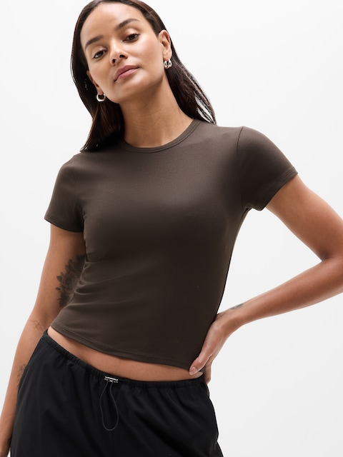 Signature Rib Crop Tee