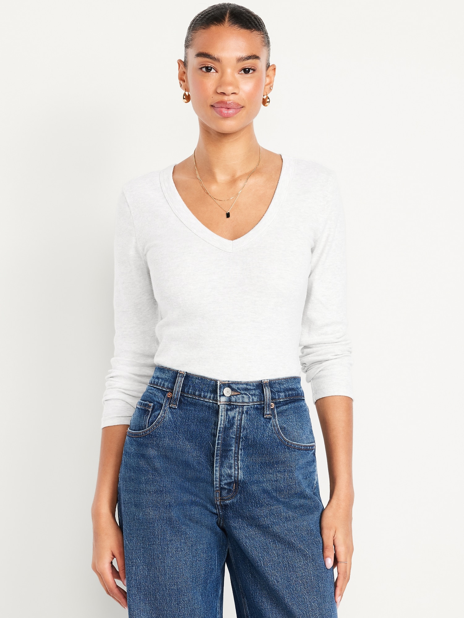 Cozy Snug Long-Sleeve V-Neck T-Shirt
