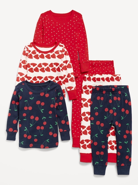 Snug-Fit Printed Pajama 6-Piece for Toddler & Baby