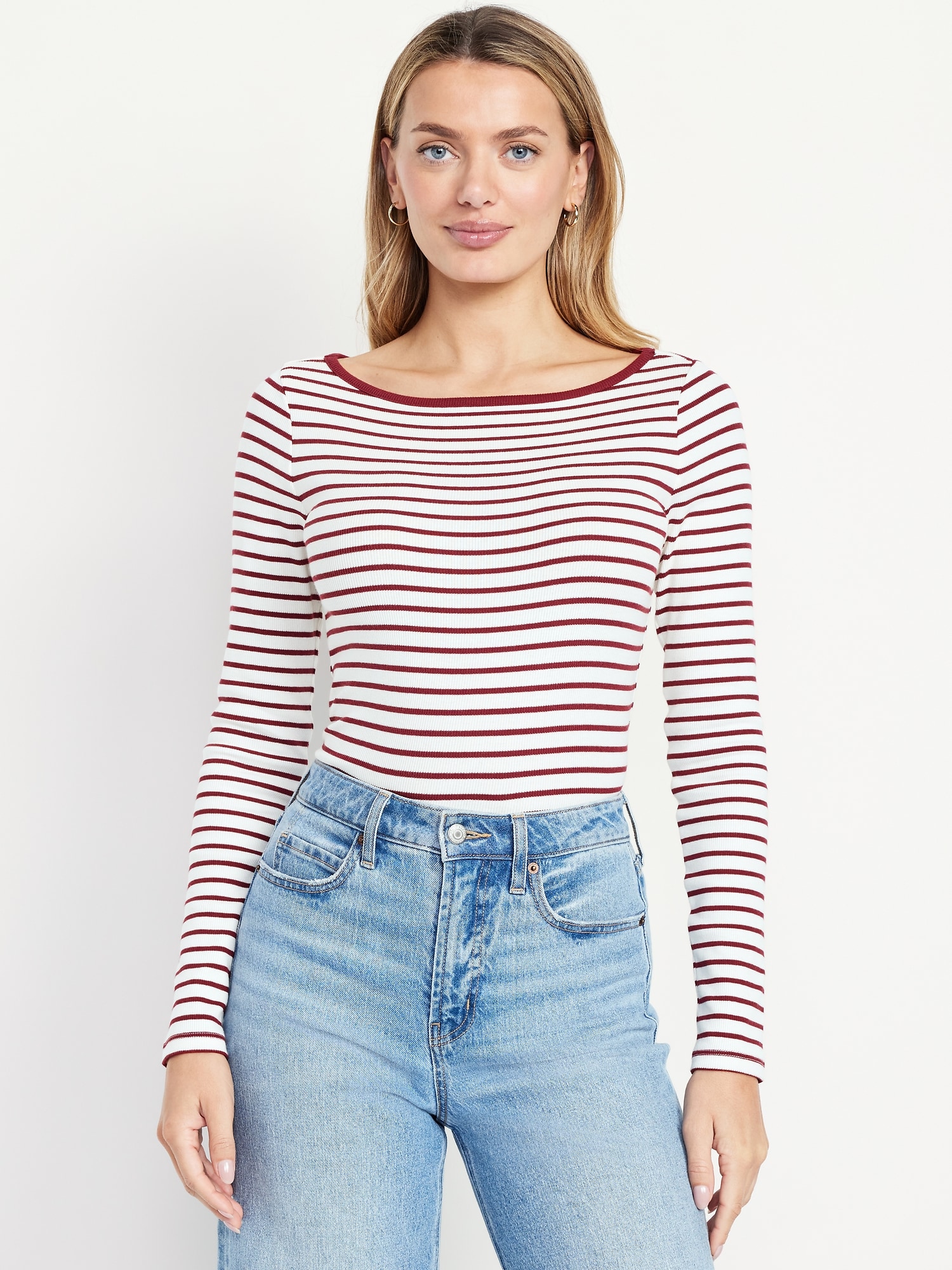 Snug Long-Sleeve Boatneck T-Shirt