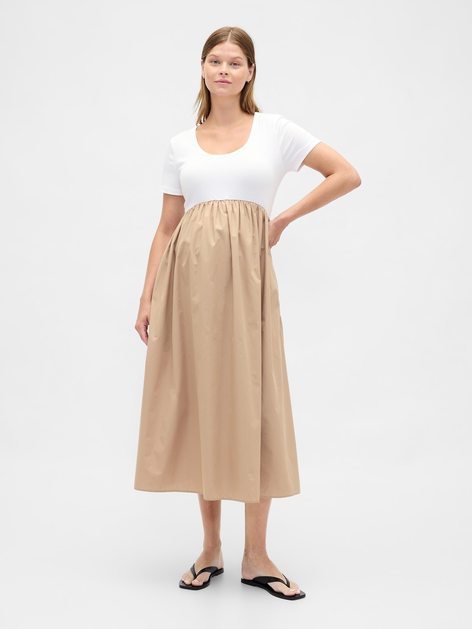 Maternity Mixed Media Maxi Dress