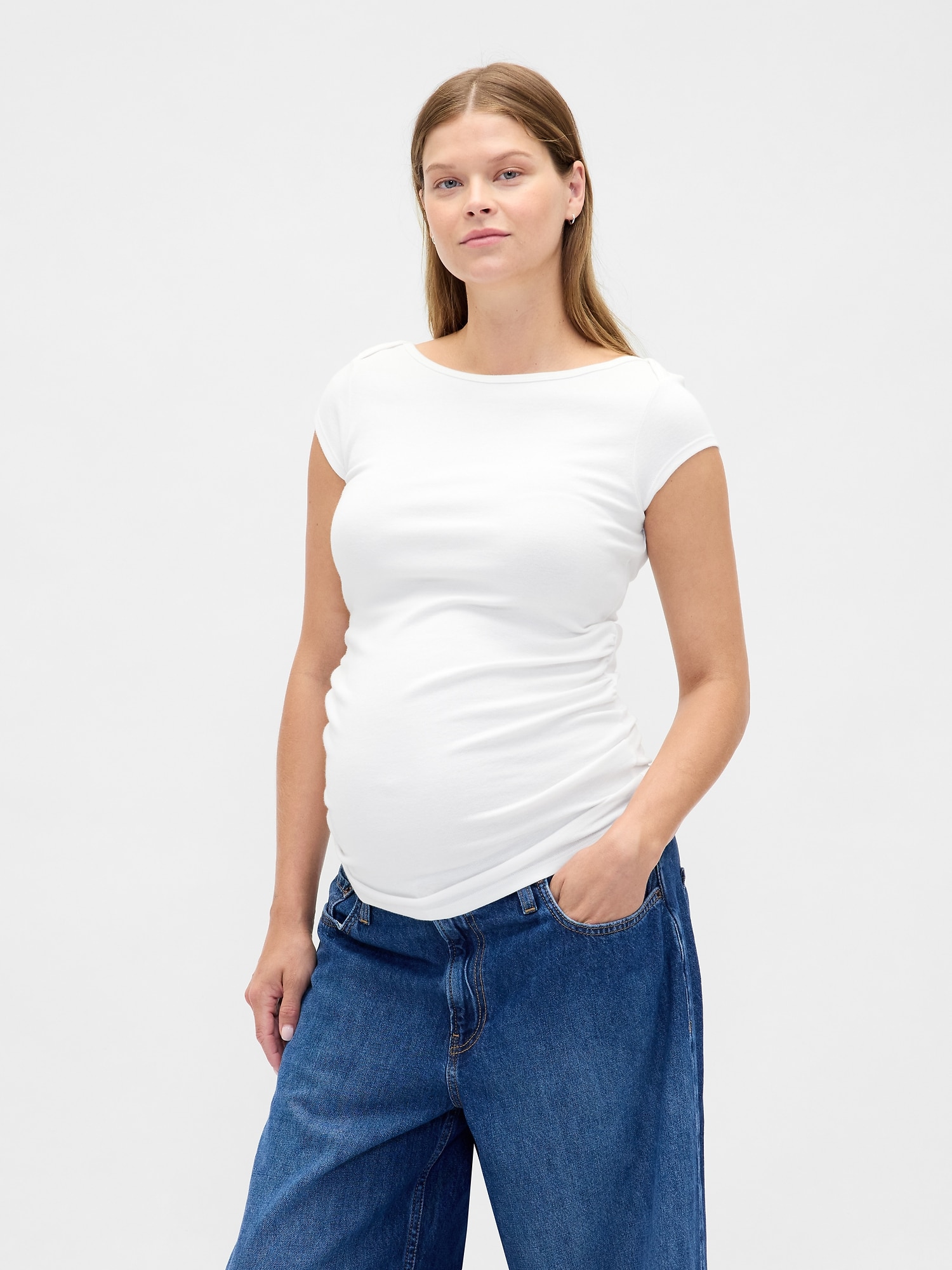 HAUT À COL BATEAU MODERNE DE MATERNITÉ