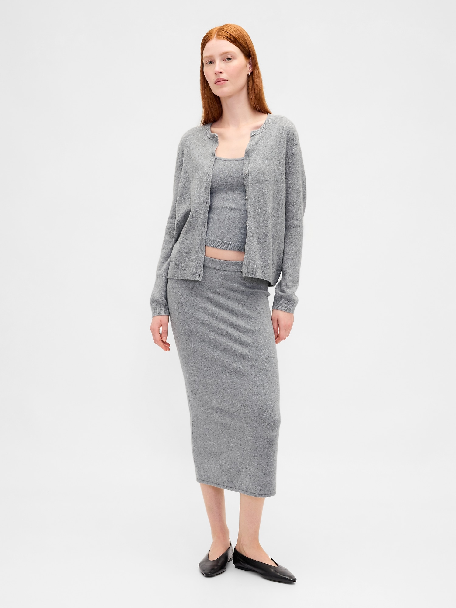 CashSoft カシミヤタッチ ストレッチ クロップド タンクトップ-1