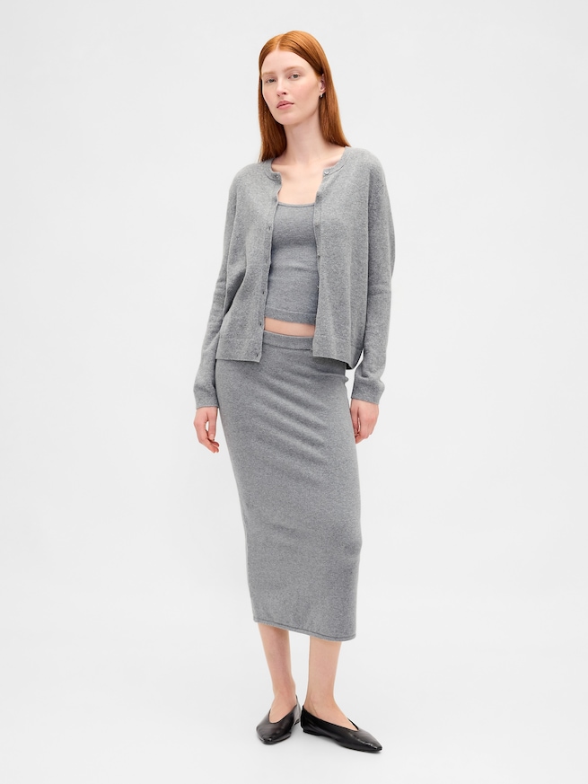 CashSoft カシミヤタッチ ストレッチ クロップド タンクトップ-1