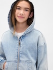 ニットデニム ジップアップパーカー (キッズ)-5