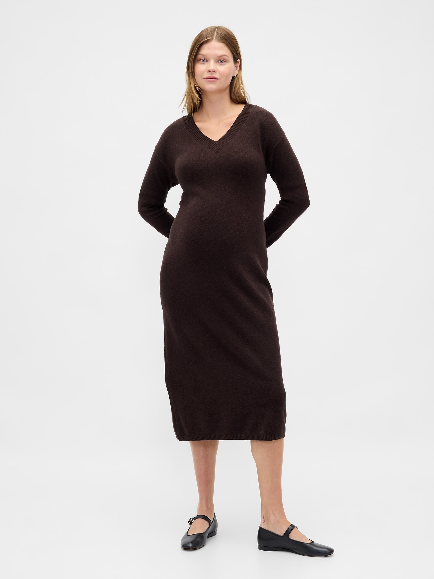 Maternity CashSoft V-Neck Sweater Dress
