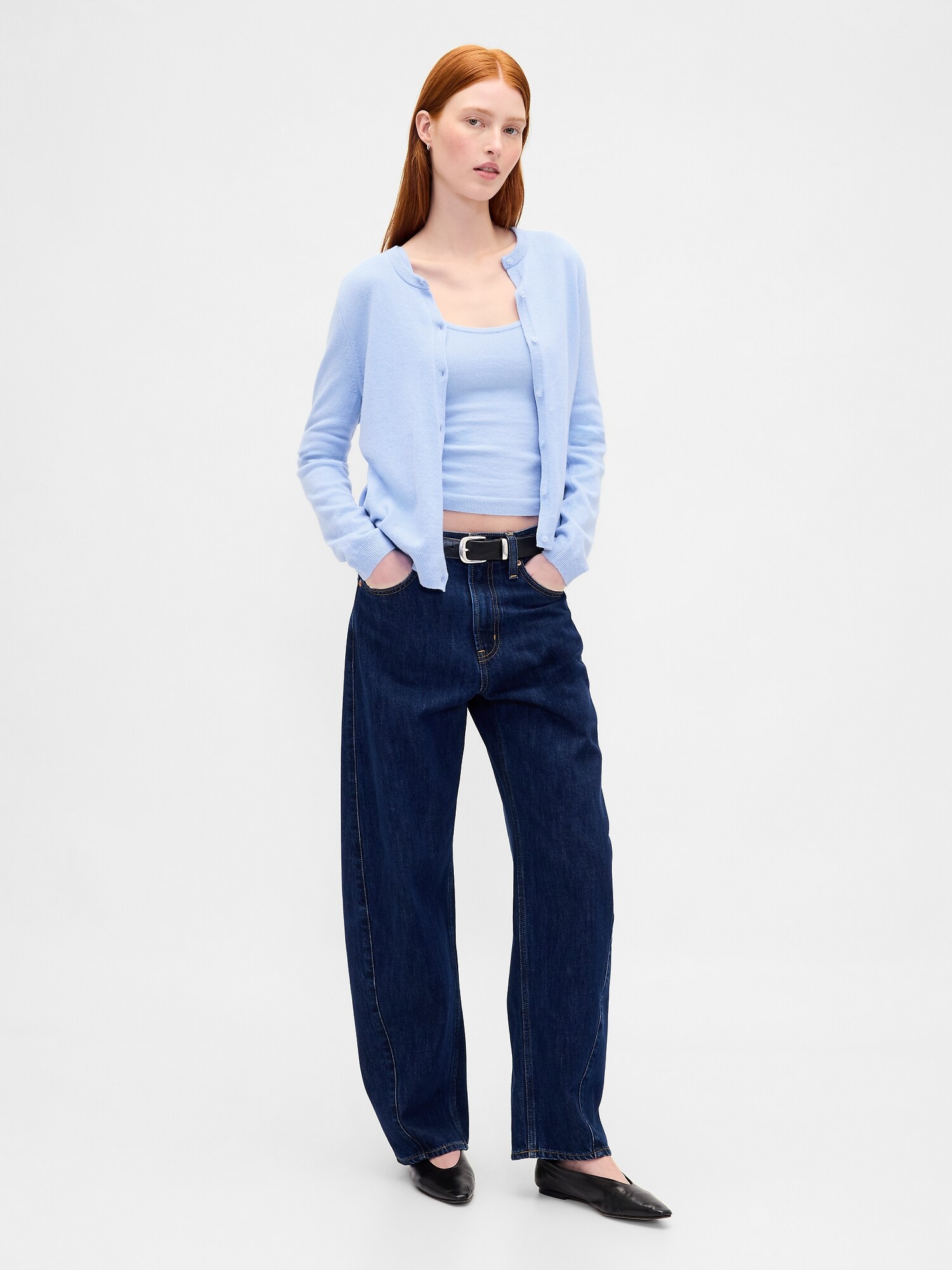 CashSoft カシミヤタッチ ストレッチ クロップド タンクトップ-1