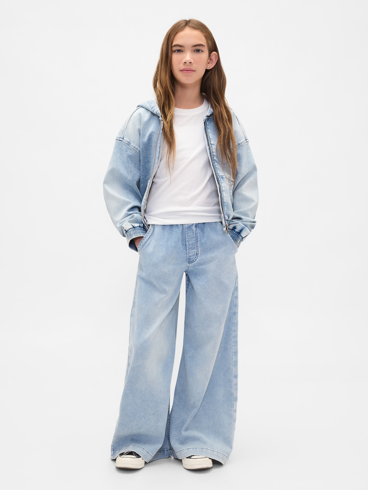 Gap ローライズ ニット イージーウエスト バギーデニム (キッズ) Gap ローライズ ニット イージーウエスト バギーデニム (キッズ)