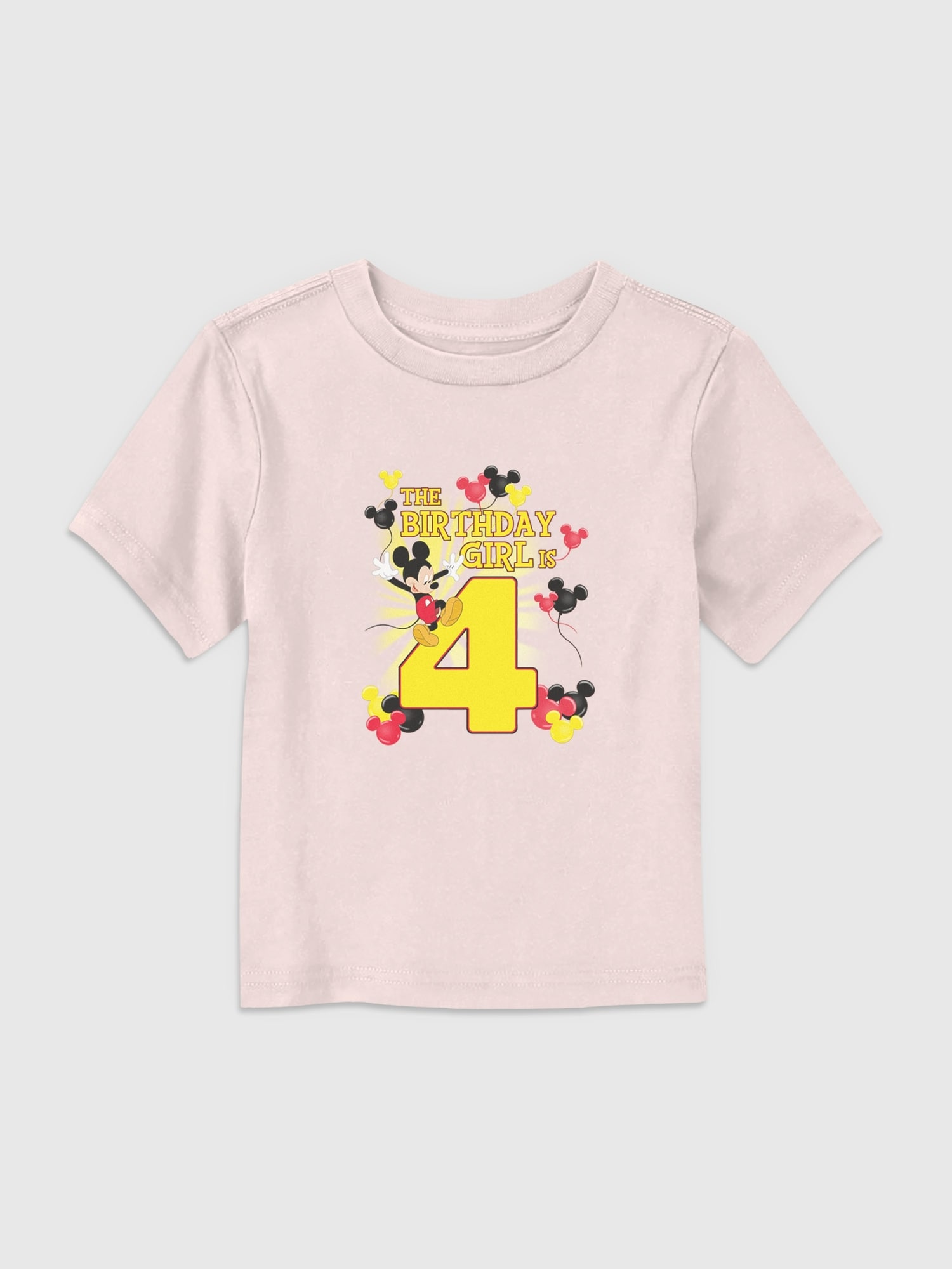 Disney Mickey Birthday Girl Is 4 Graphic T-Shirt for Toddler