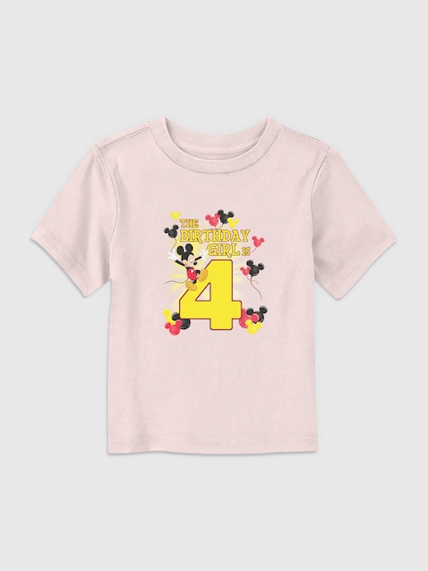 Disney Mickey Birthday Girl Is 4 Graphic T-Shirt for Toddler