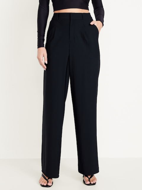 PANTALON TAILLEUR TECH ÉLÉGANT À TAILLE HAUTE