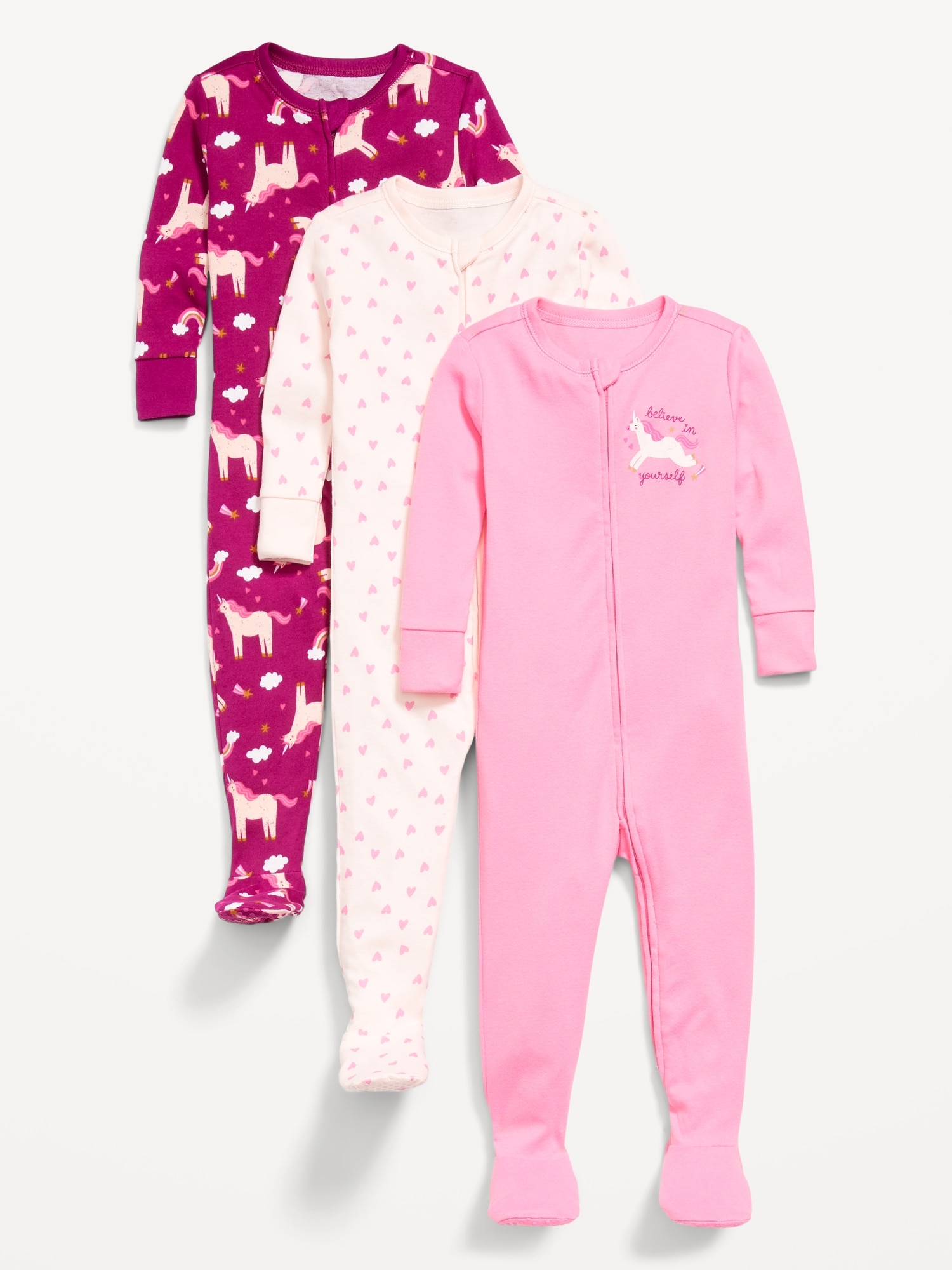 PYJAMA UNE-PIÈCE À COUPE AJUSTÉE À GLISSIÈRE BIDIRECTIONNELLE POUR TOUT-PETIT ET BÉBÉ (PAQUET DE 3)