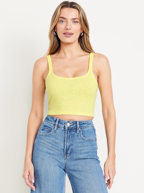 Cropped Pointelle Cami Top