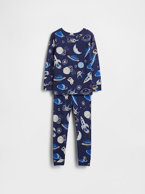 オーガニック ブラッシュドコットン スペース パジャマセット (幼児・ベビー)