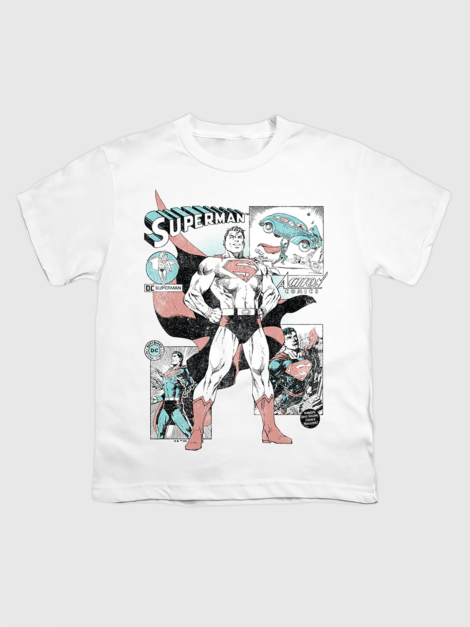 Kids Superman Comic Panels Graphic T-Shirt