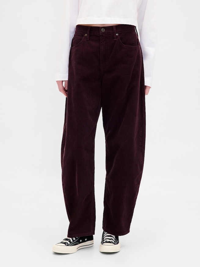 ハイライズ コーデュロイ バレルパンツ-1