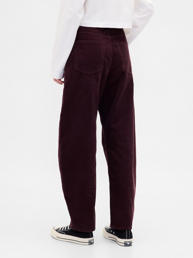 ハイライズ コーデュロイ バレルパンツ-3