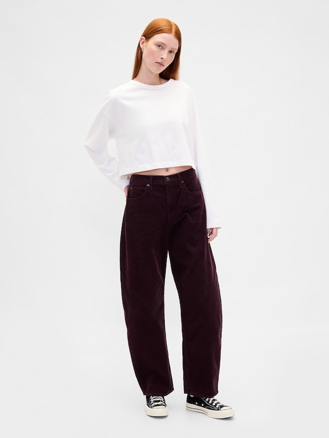 ハイライズ コーデュロイ バレルパンツ-0