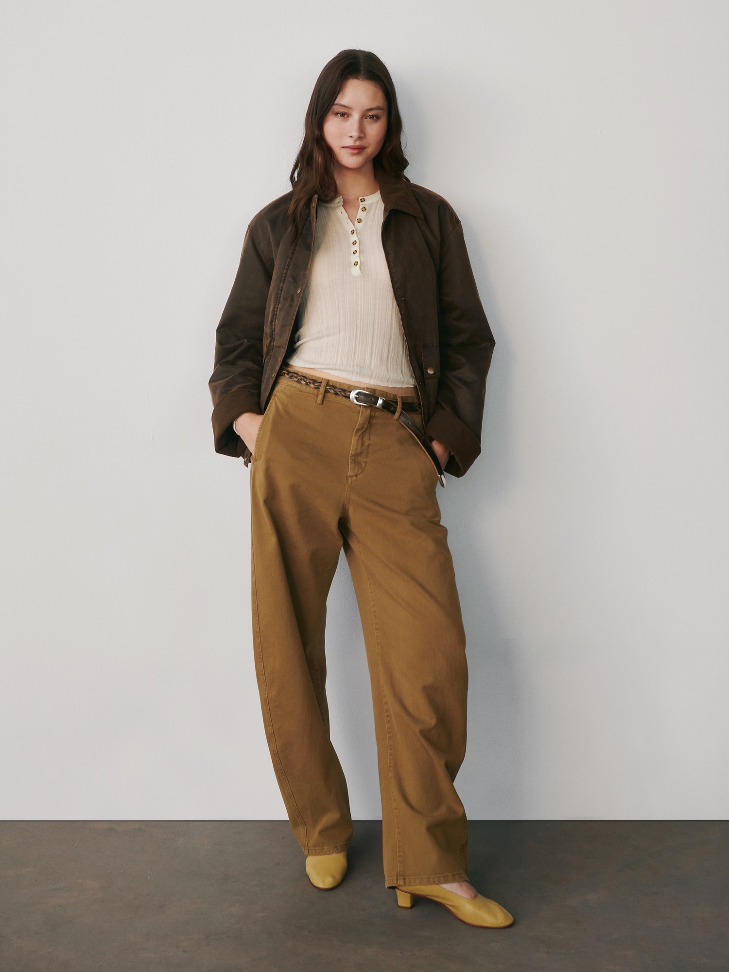 シアー リブ ヘンリーネックセーター-5