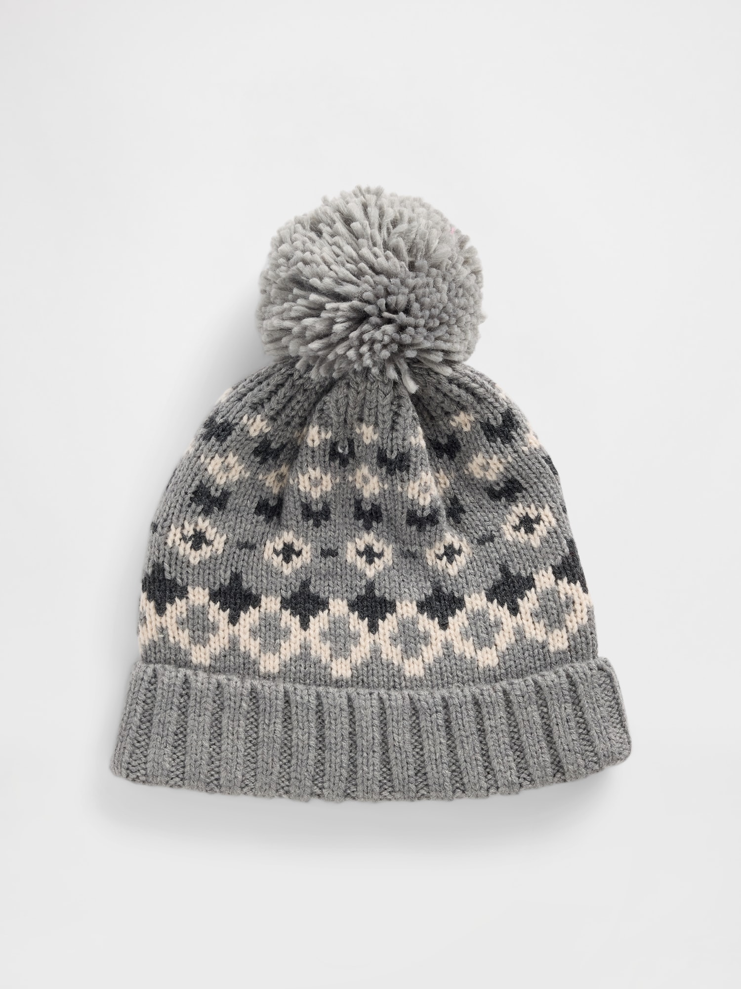 Fair Isle Poof Beanie