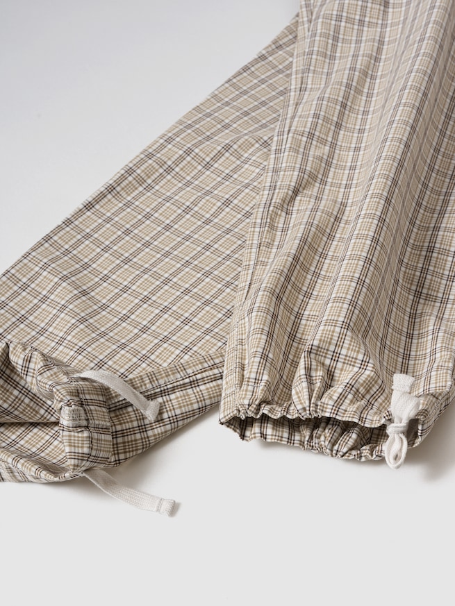 プレイド タック入りパンツ-6